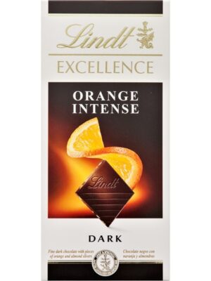 Lindt Excellence Naranja "Negro Con Almendras" 100g