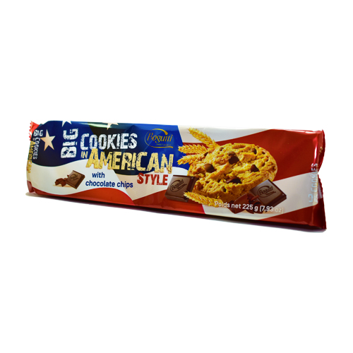 Gros biscuits à l'américaine avec pépites de chocolat 225g