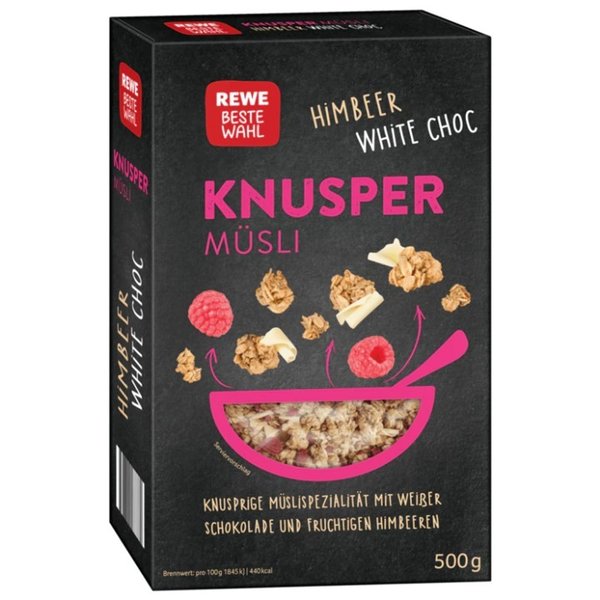 Knusper Musli White Schokolade Himbeere 500g