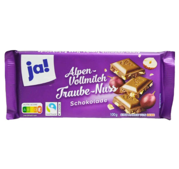 Chocolat "Ja" Alpenvollmilch 100gx40