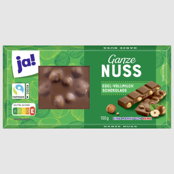 Ja! Chocolat Ganze Nuss 100gx18