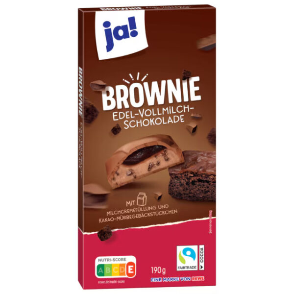 Ja! Edel-Vollmilch-Schokoloadde Brownie 190gx19