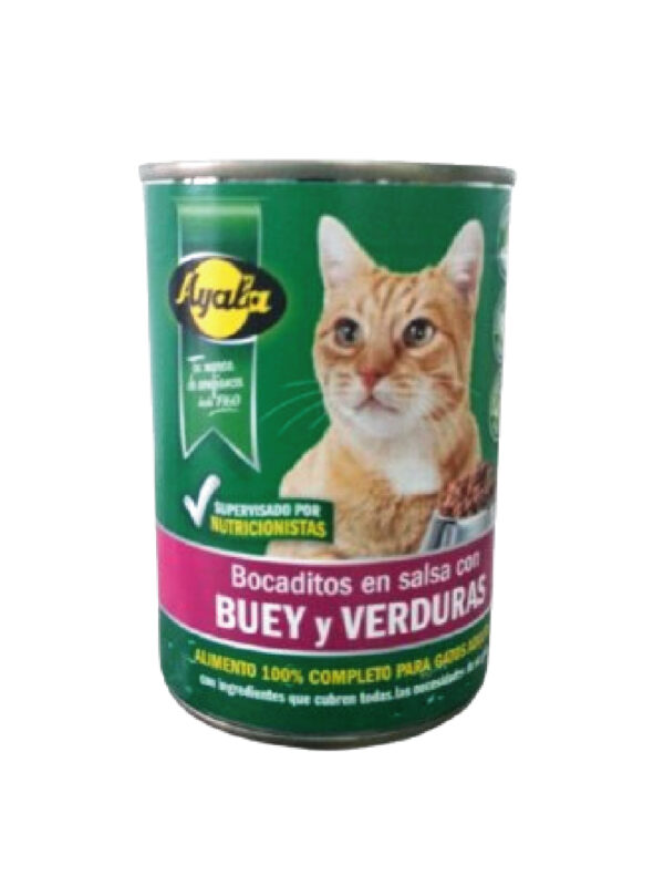 Ayala Gato Bocaditos Buey Verduras 415gx24