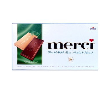 Merci Schokolade Hazelnut & Almond 100gx15