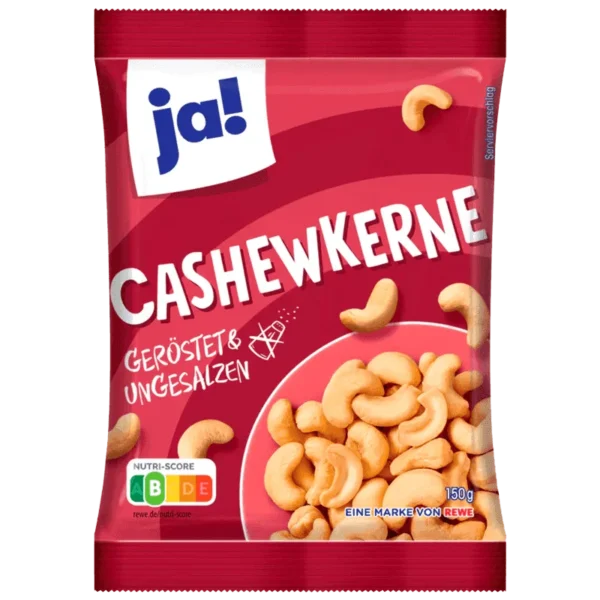 ja! Cashewkerne grillées non salées 150gx30