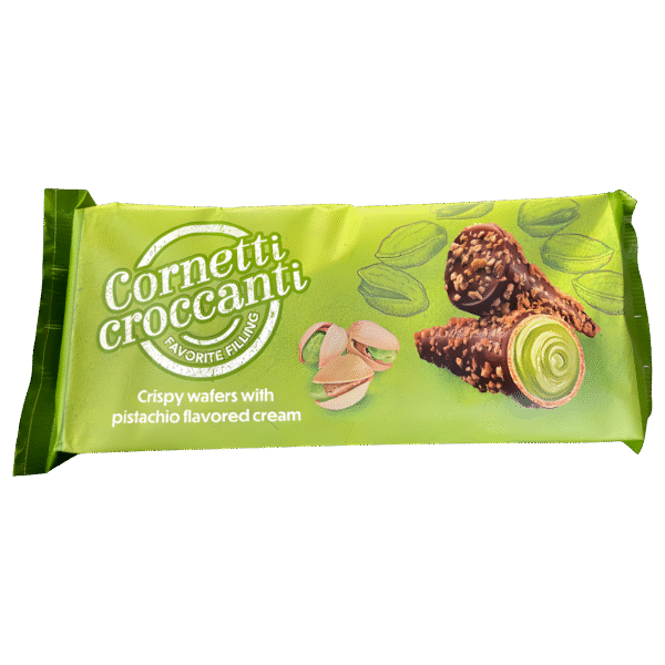 CORNETTI CROCCANTI PISTACHO 100G x24